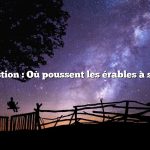 Question : Où poussent les érables à sucre